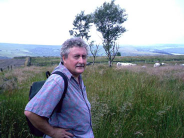 Trevor Hoyle near Mytholmroyd. Taken by  friend, artist, poet, novelist Glyn Hughes